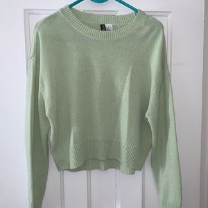 H&M-mint green waist crop crew neck- Size XS-S